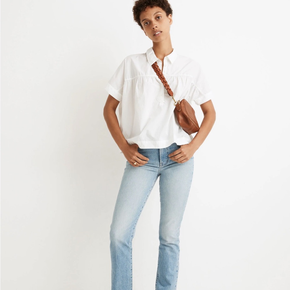 Madewell Shirred-Yoke Popover Top NWT